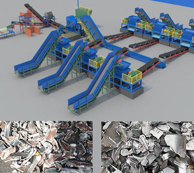 Onderhoud in het veld staalruit auto's afval metaal versnipperen hamer molen recycling machine