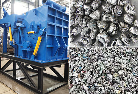 Kleine grootte 1-2 ton per uur metaalbreker machine voor aluminium blikken en ijzer versnippering