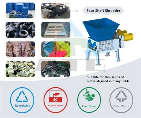 Versatile viersachtschroefmachine voor het recyclen van metaalhout en plastic in verschillende industrieën