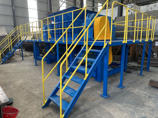 Doppelschacht Hydraulische afvalbanden versnippermachine Plastic metalen schacht versnipper