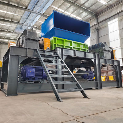 2200 kg gewicht metalen dubbele schacht shredder machine voor het versnipperen van plastic afval textiel