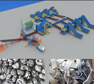 Aluminium kan Twin Shaft Scrap Metal Shredders Crusher Machine met Plastic Shredder