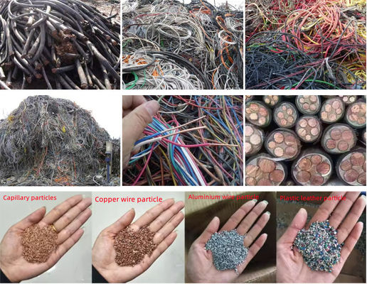 300-500 kg/uur capaciteit Koperdraadgranulator Shredder voor het scheiden van kunststof en koper