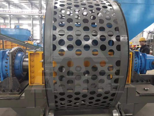 Grote dubbele schacht shredder voor afvalbanden aangepaste spanningsband recycling machine