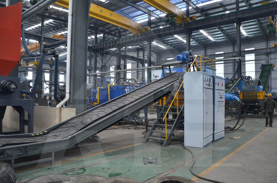 Grote dubbele schacht shredder voor afvalbanden aangepaste spanningsband recycling machine