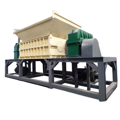 Compacte 5000 kg zware dubbele schacht shredder voor het recyclen van karton en metaal
