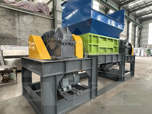 Lange levensduur Double Shaft Shredder voor schroot metaal plastic hout glas en fles