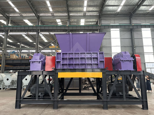 Dubbele schacht shredder voor het recyclen van papier, karton, rubber, plastic en staal