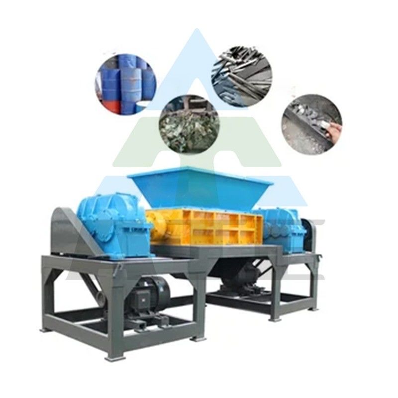 30 kW dubbele schacht versnipper voor het versnipperen van metaalschroot uit plastic in bandenrecycling