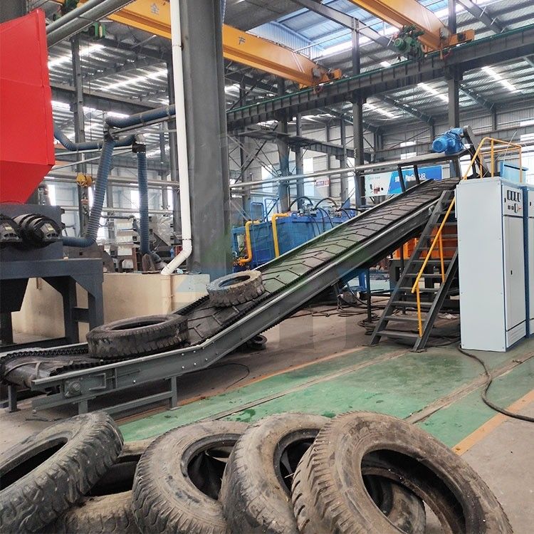 Double Shaft Shredder voor Radial Product Line Oude banden recycling machine Rubber Shredder