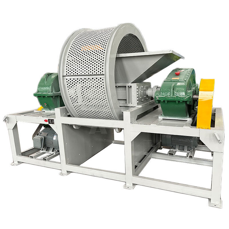 1-10 Cm eindproduct Dubbele schacht industriële versnipper voor recycling van kunststofbanden