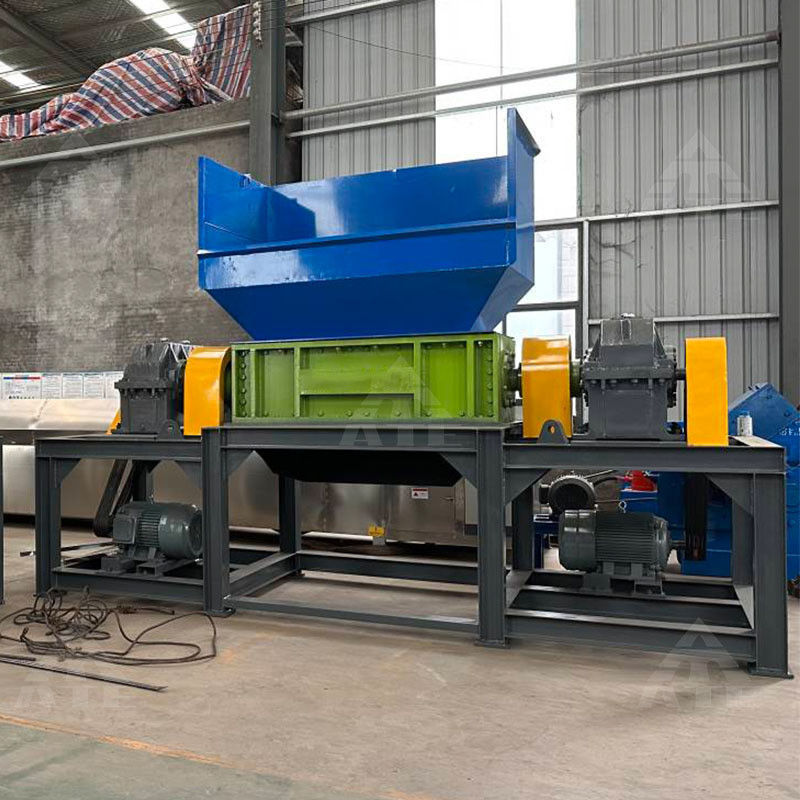 Lange levensduur Double Shaft Shredder voor schroot metaal plastic hout glas en fles