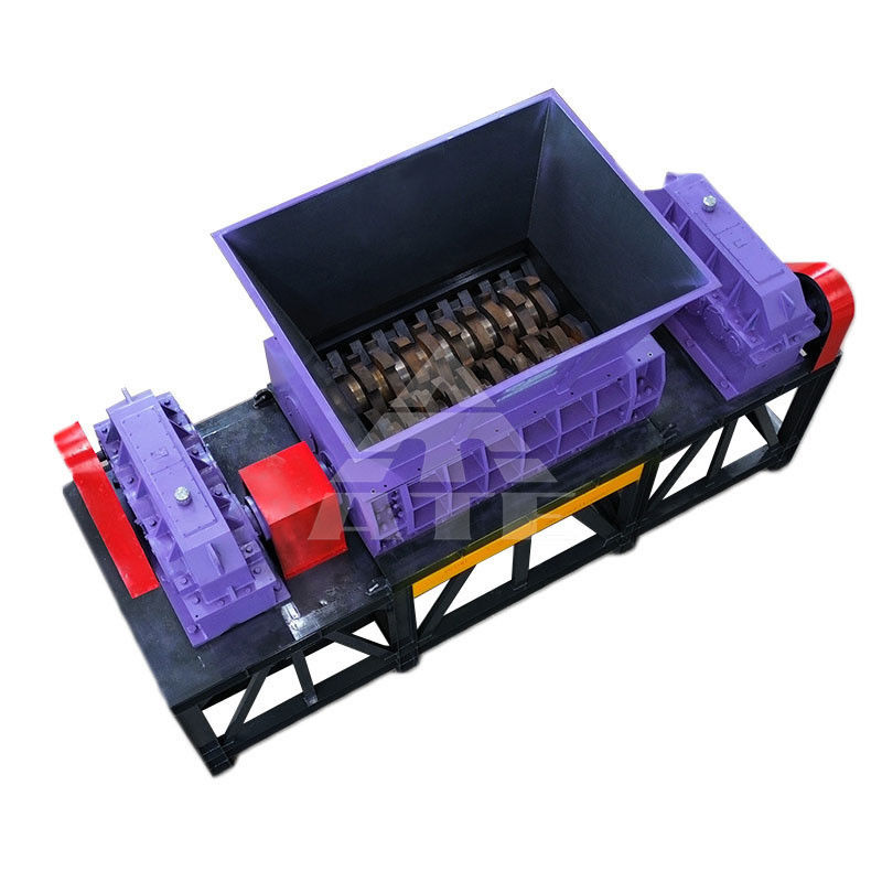 Dubbele schacht shredder voor het recyclen van papier, karton, rubber, plastic en staal